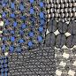 Preview: Viskose Popeline -  dunkelblau, blau, naturweiß, grafisch gemustert